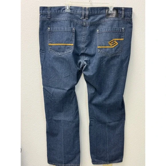 Enyce A Sean Combs Co Jeans Mens 48/32 Blue Denim Embroidered Logo Relaxed Fit - Picture 2 of 10